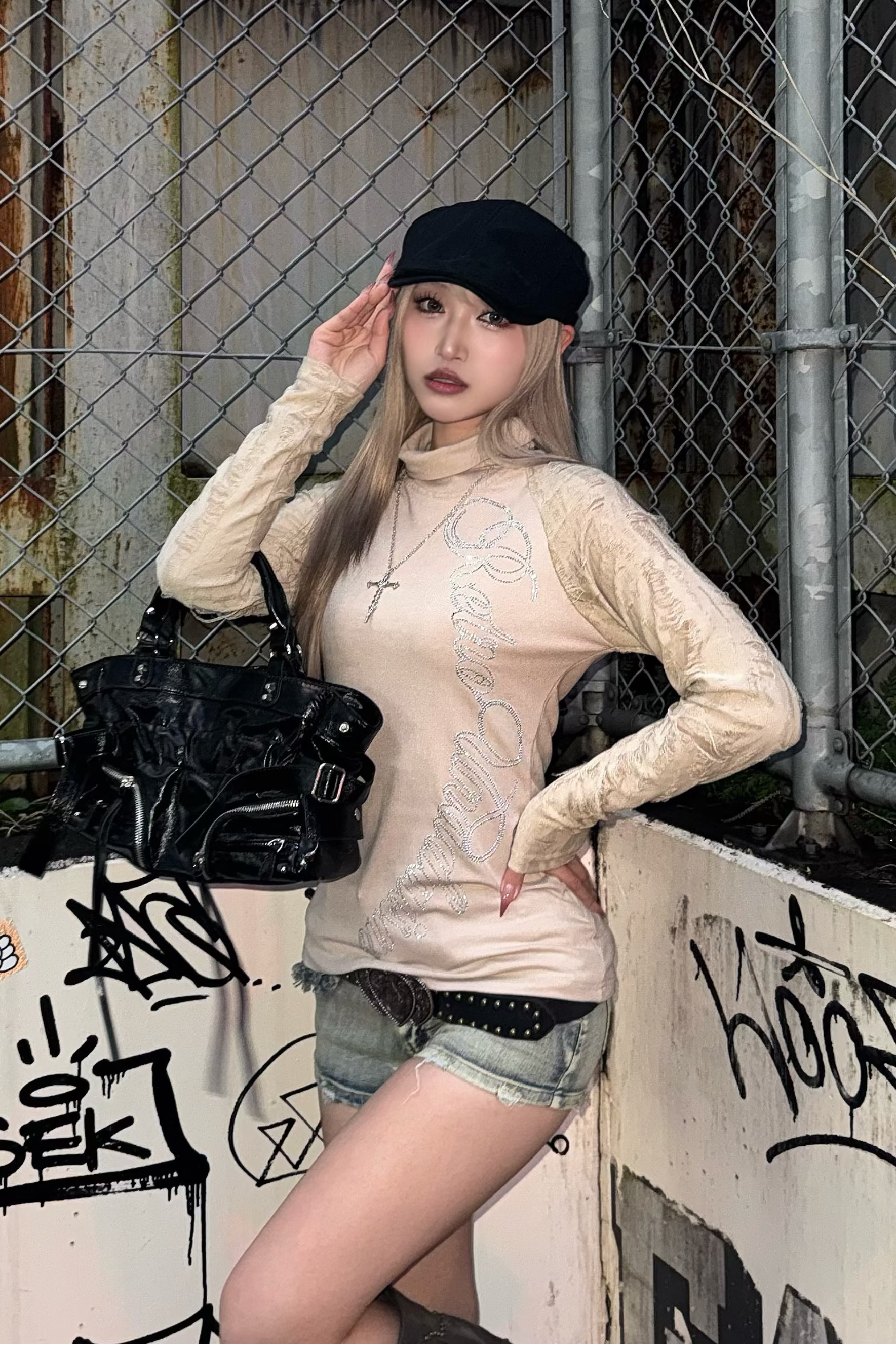 rhinestone sheer tops ZC21221