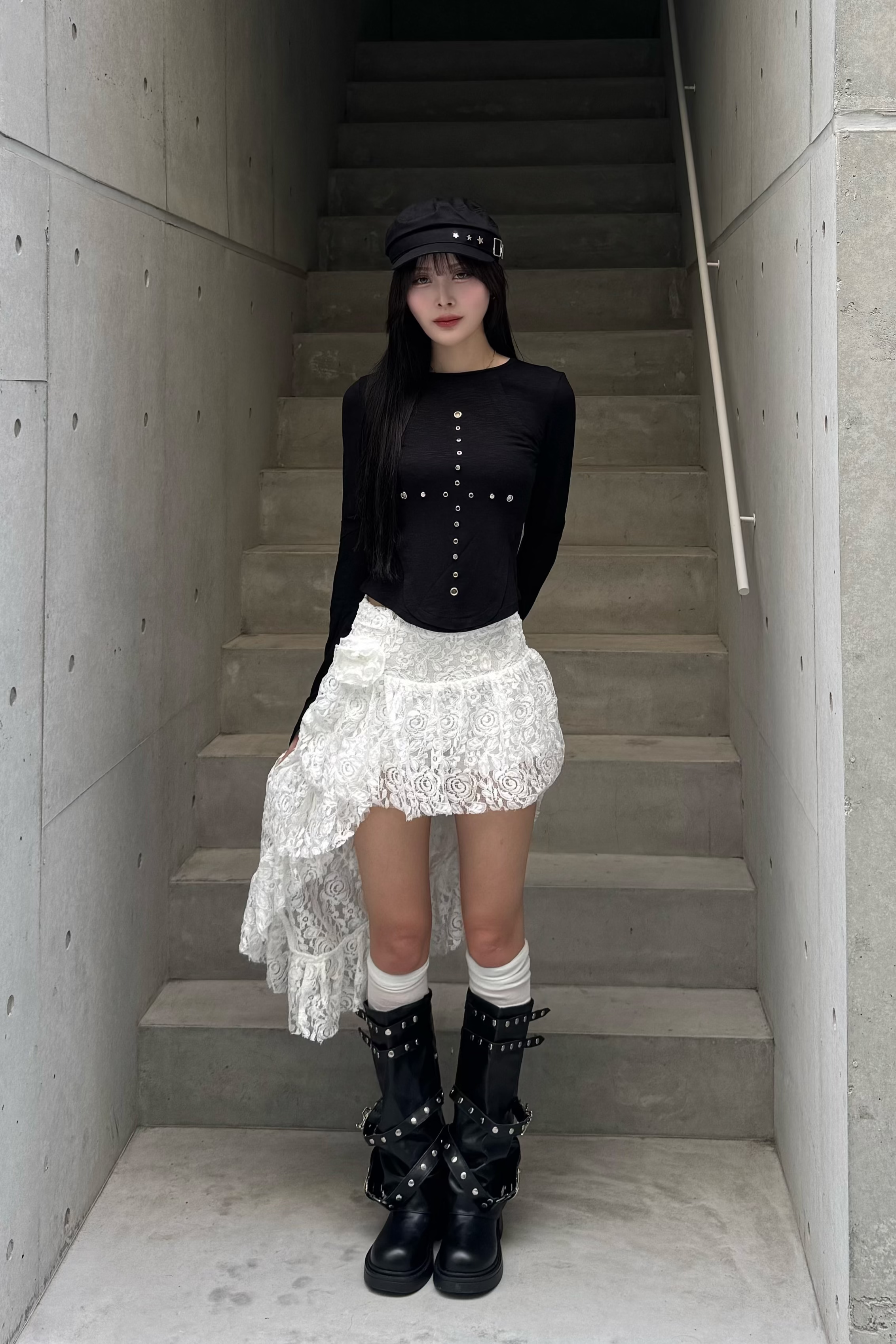 lace drape skirt ZC19329