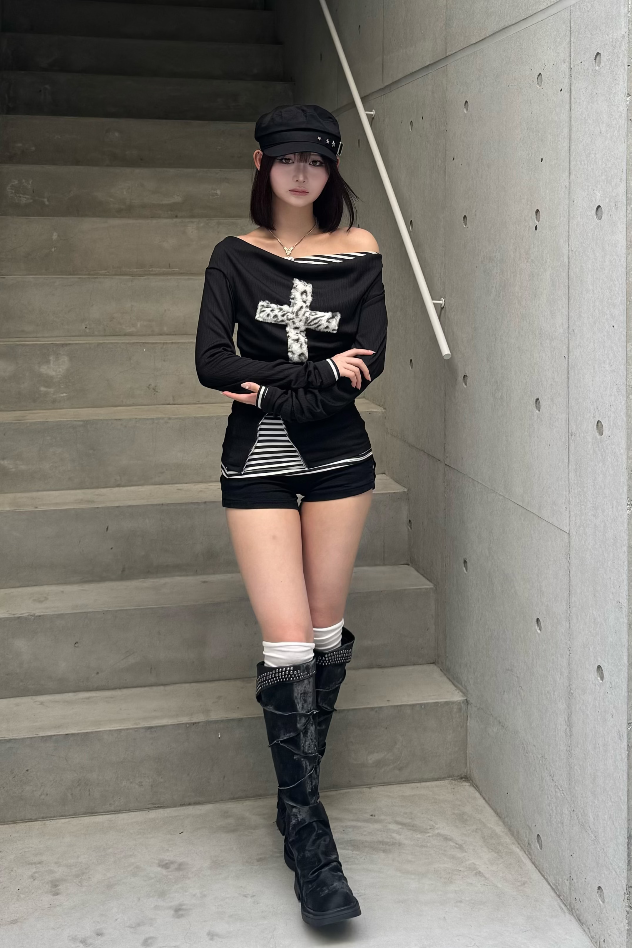 fuwafuwa zip layered top ZC20947