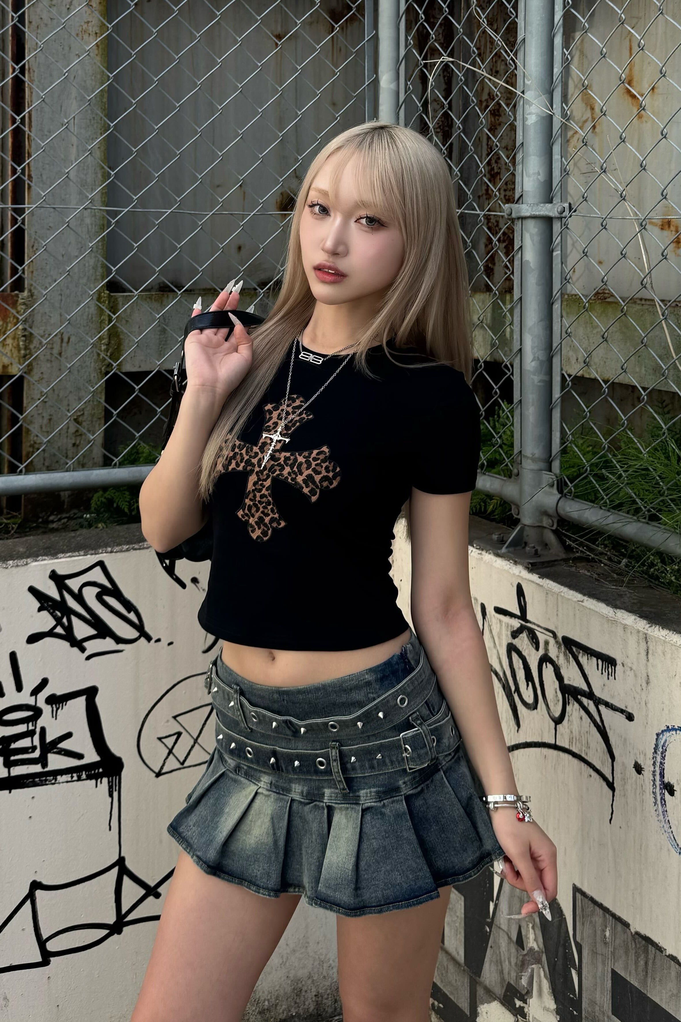 leopard design cross tops ZC21260