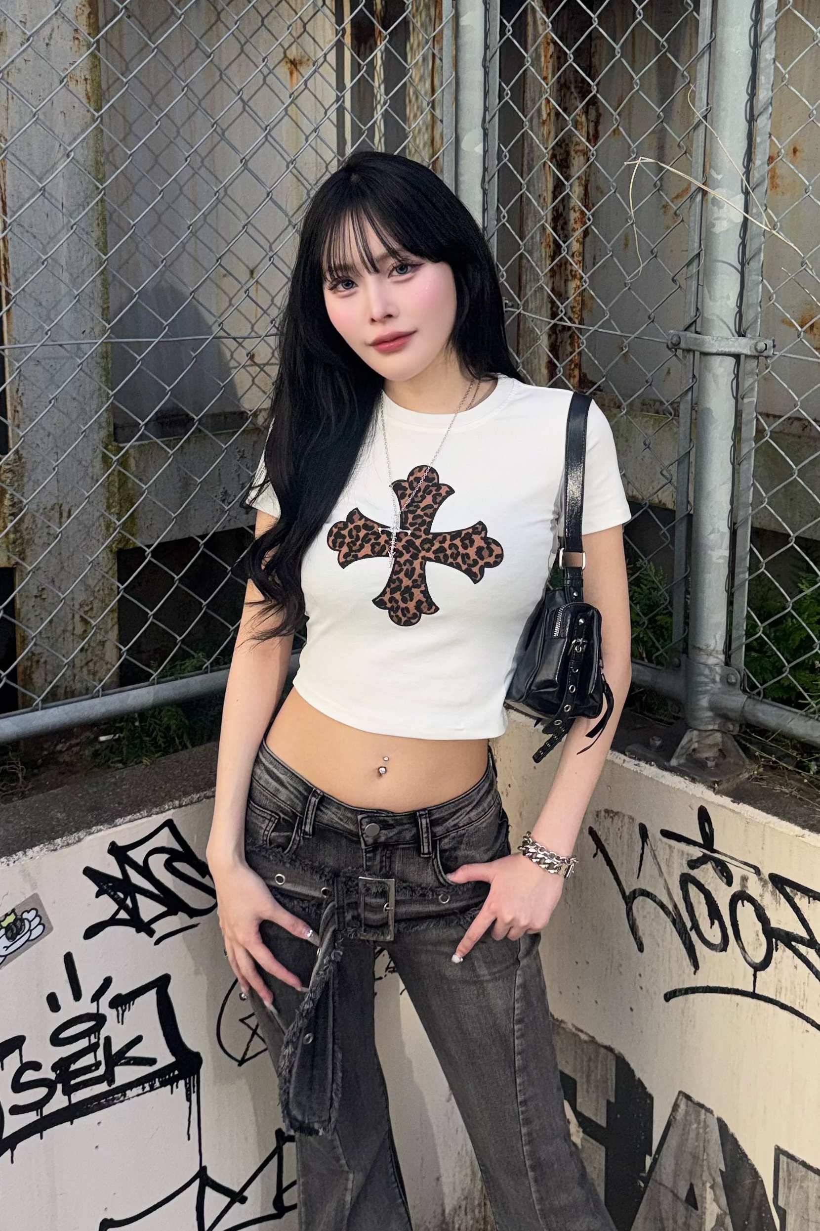 leopard design cross tops ZC21260