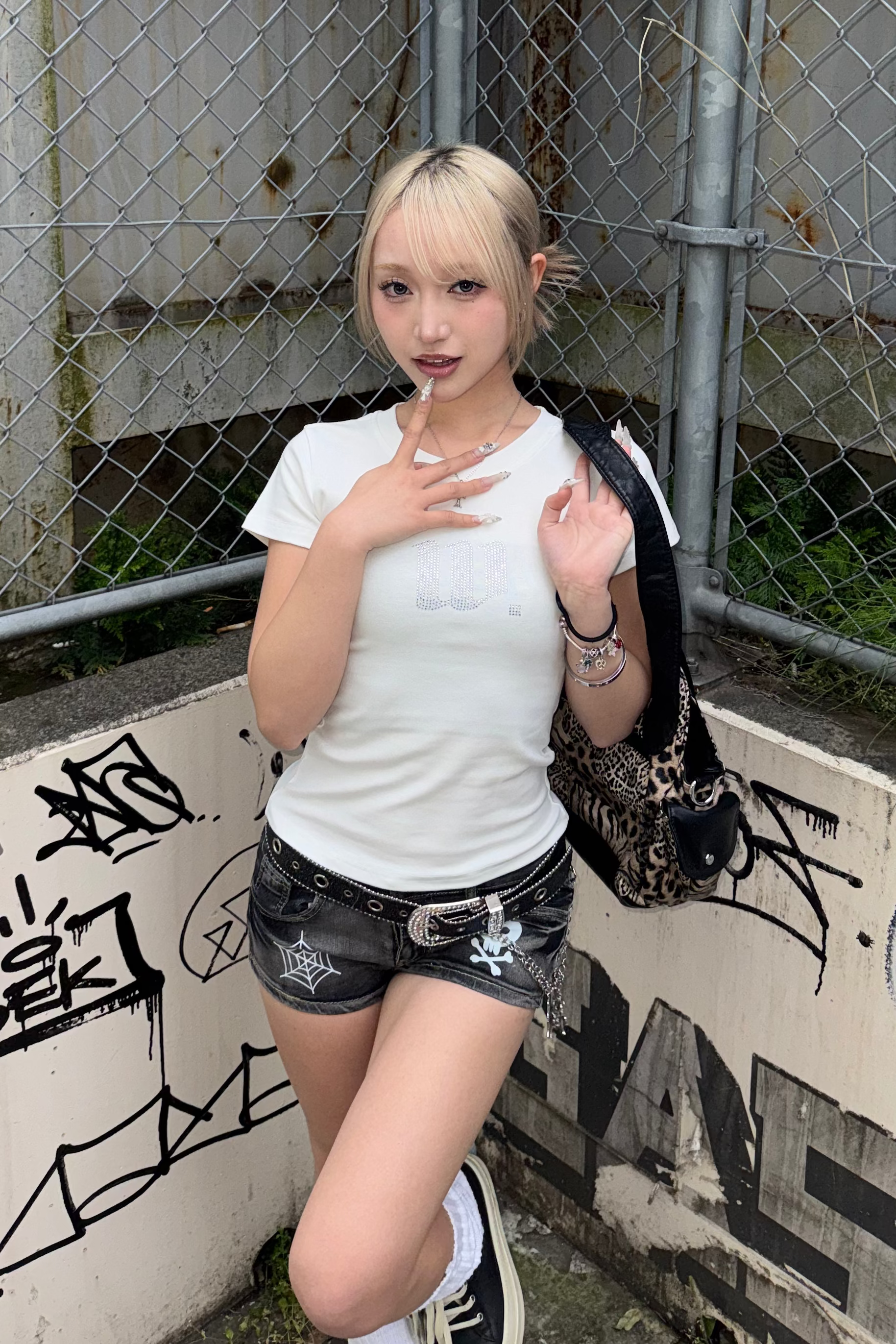 rock skull short pants ZC19413