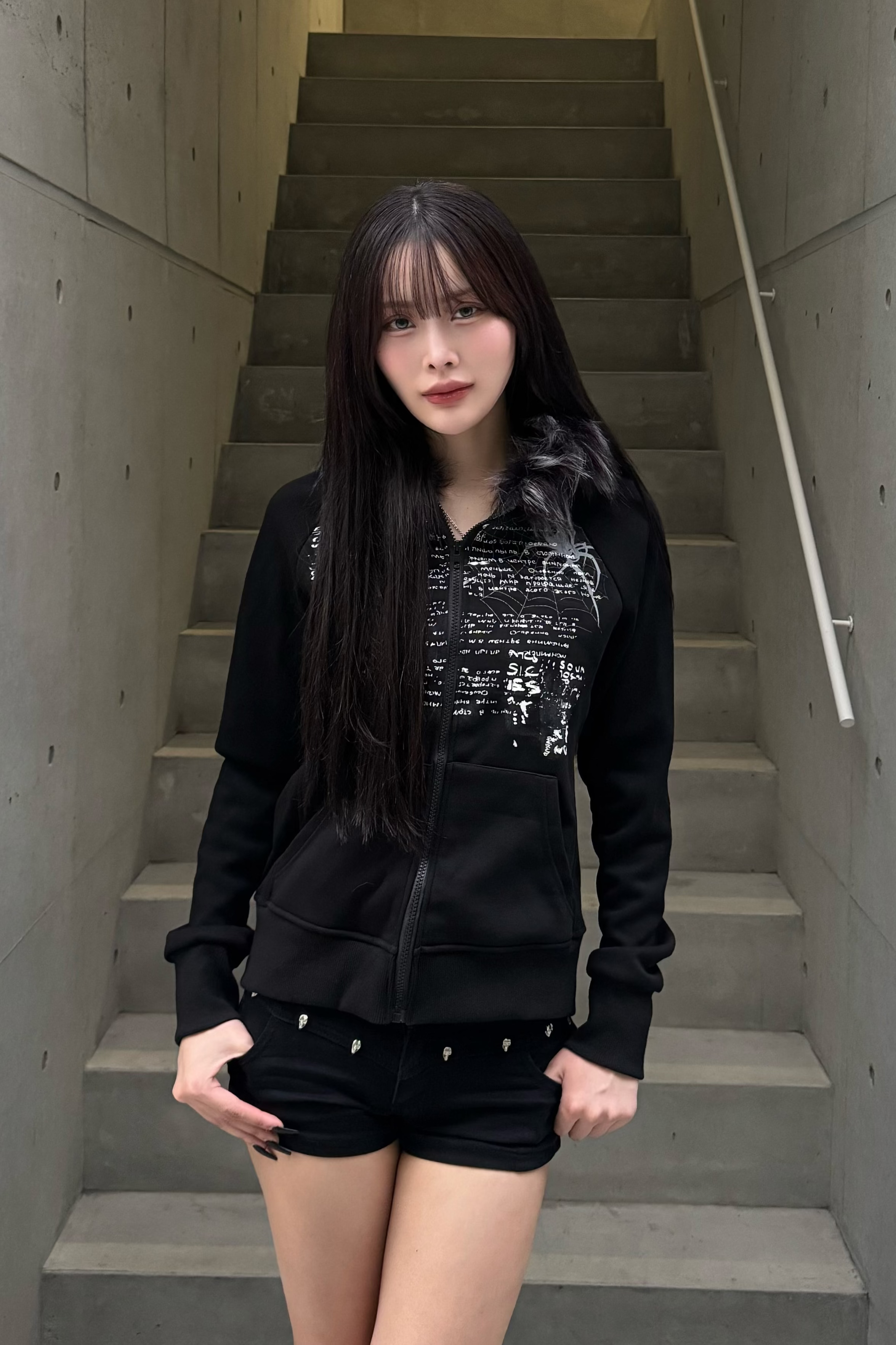 Graffiti spider  fur hoodie ZC20949