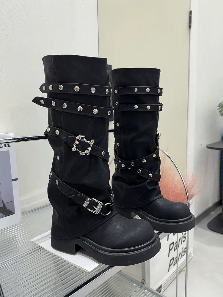 platform buckle boots ZC40091