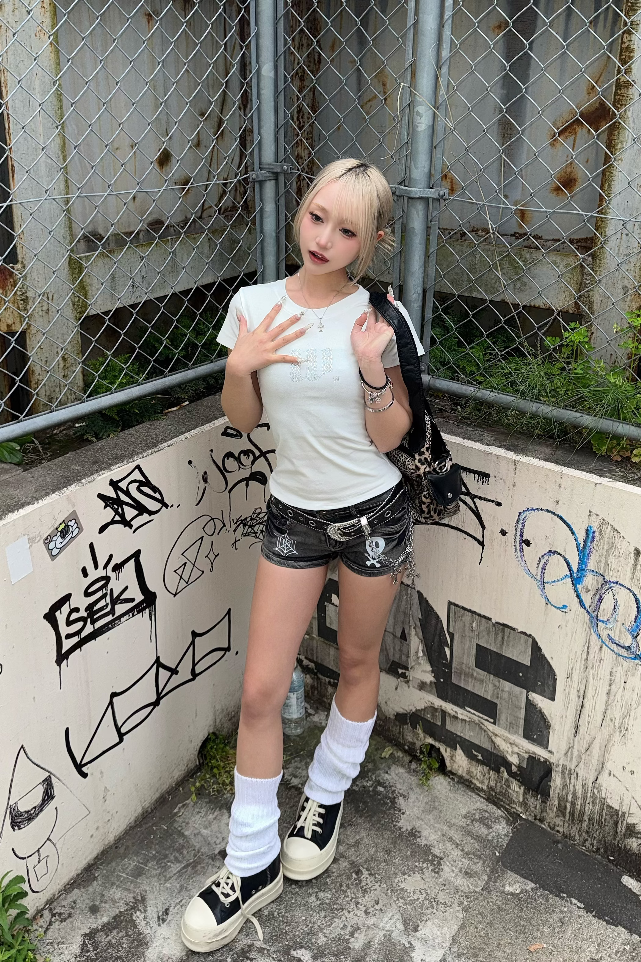 rock skull short pants ZC19413