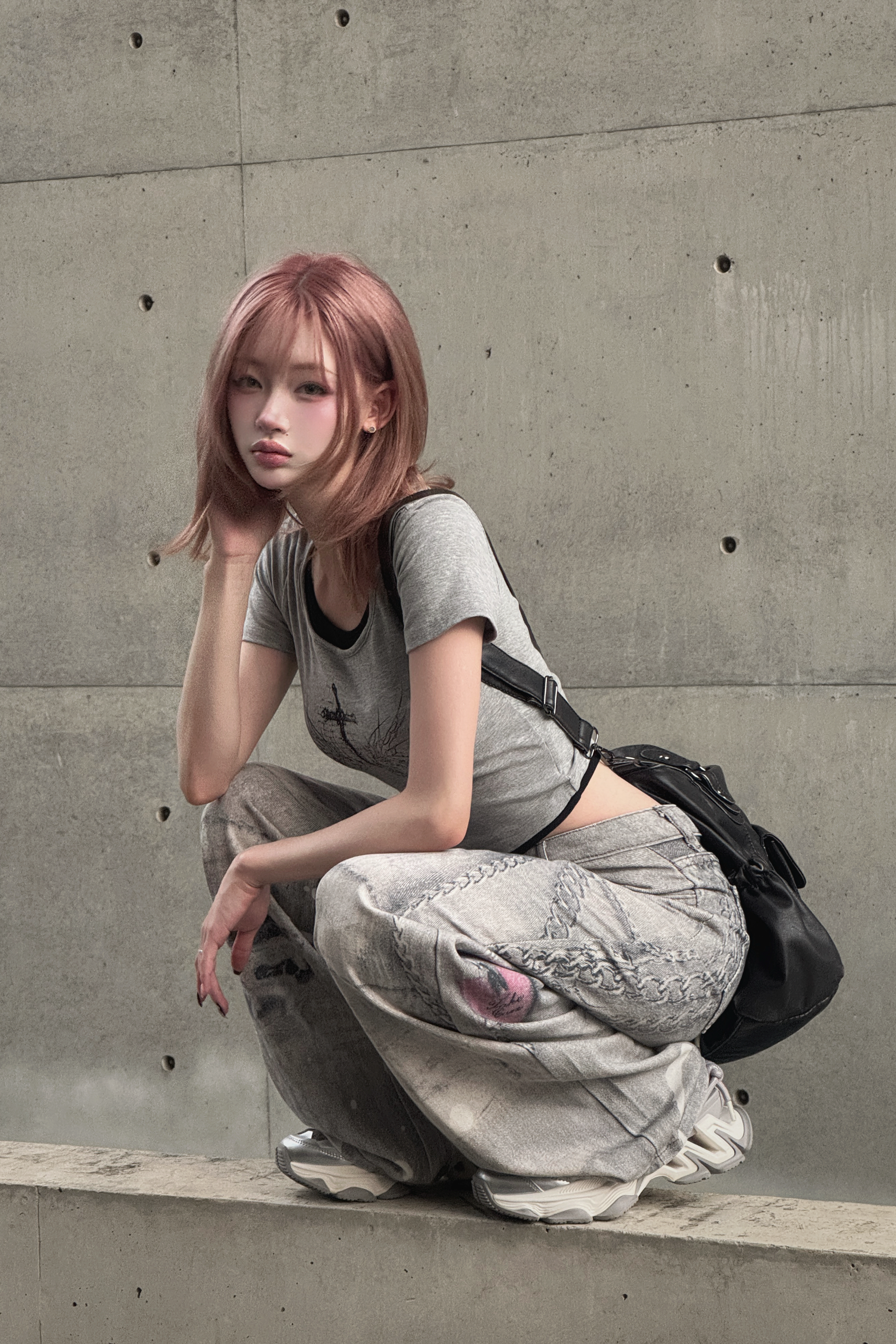 クロスデザインクロップドTシャツ ZC20940