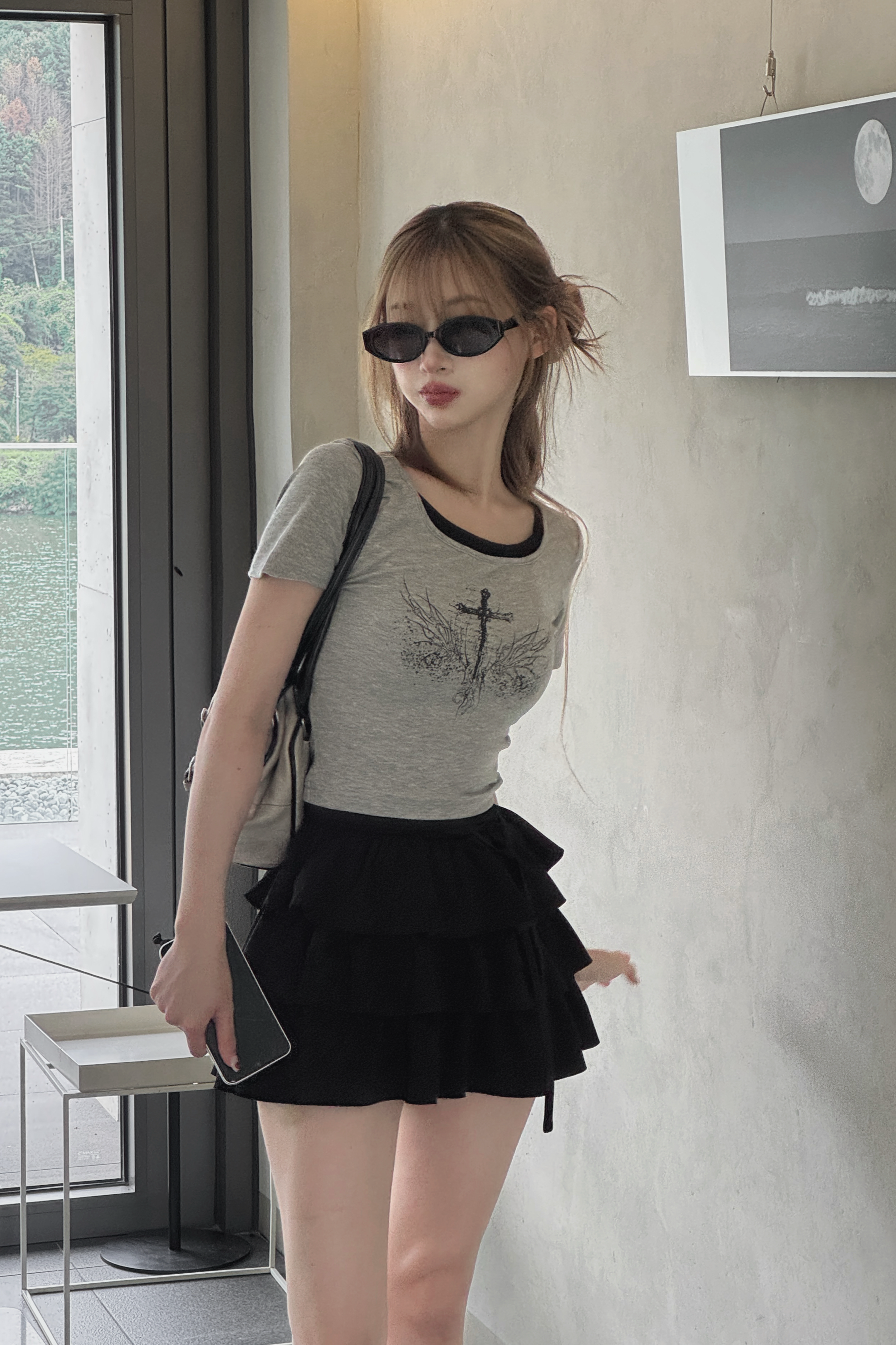 クロスデザインクロップドTシャツ ZC20940