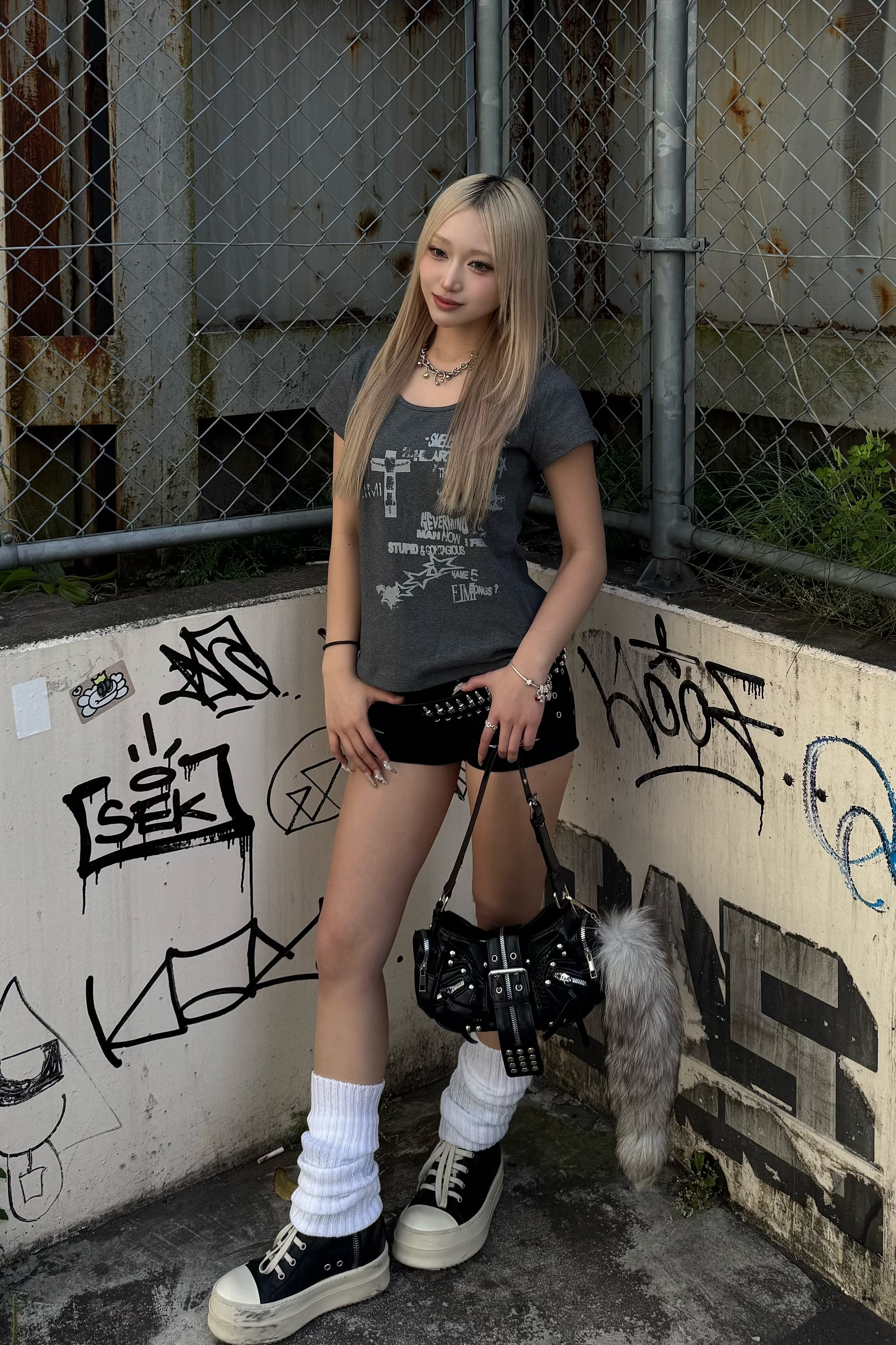 cross graphic baby tee ZC21295