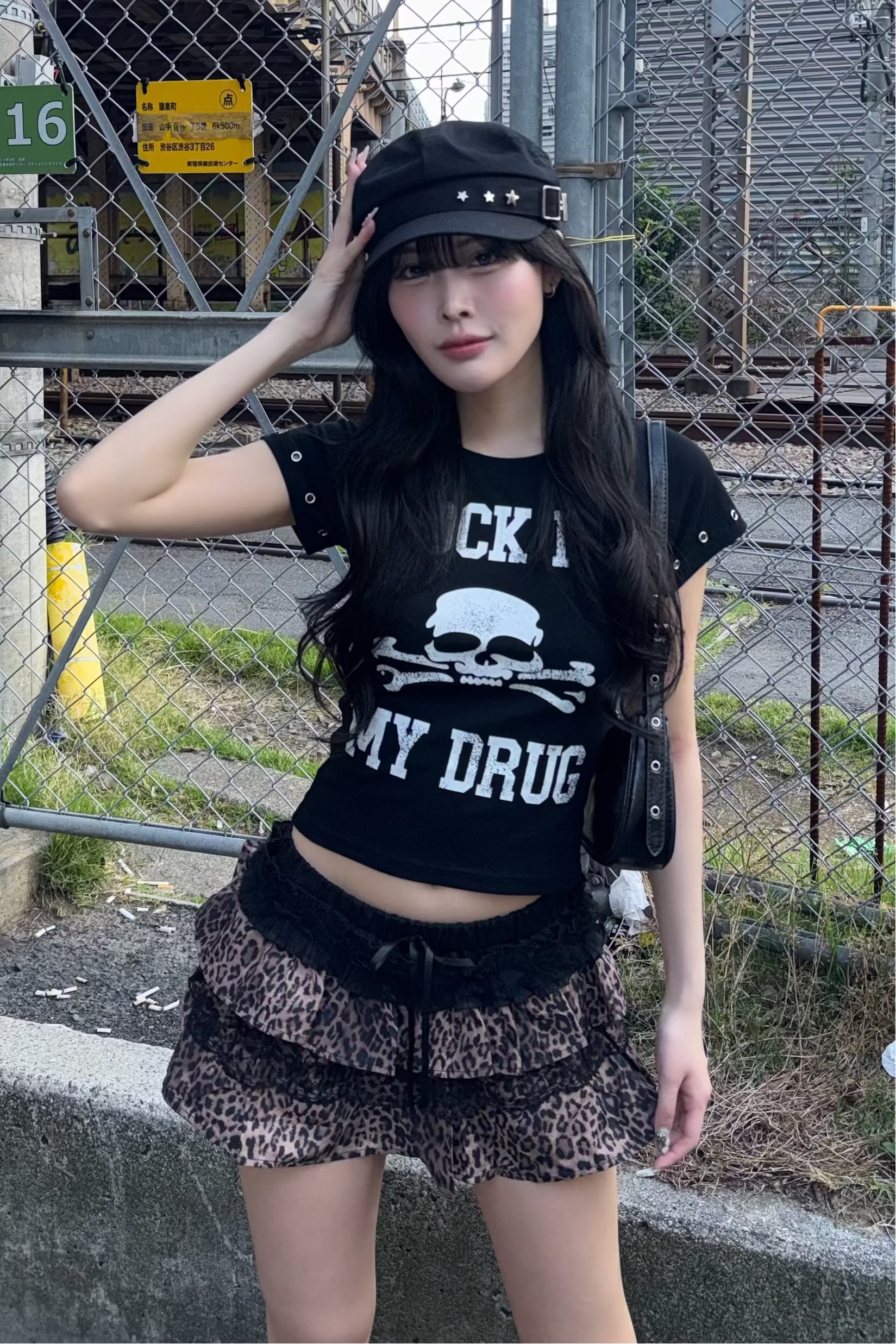 vintage wash skull Tshirt ZC21251