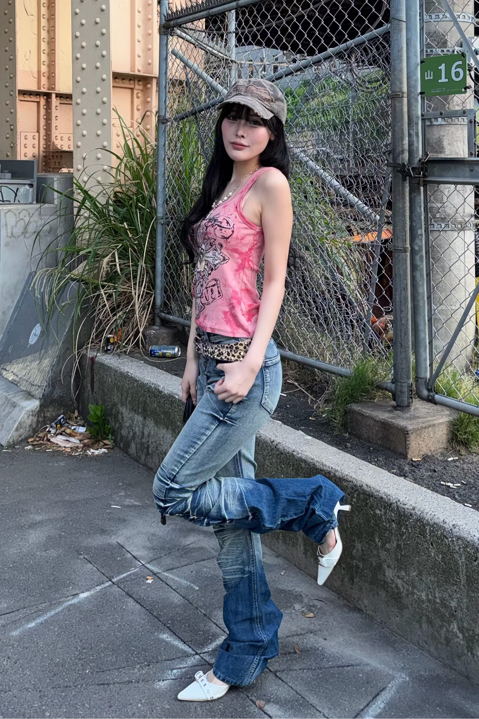 tie dye rose cross tank top ZC21308