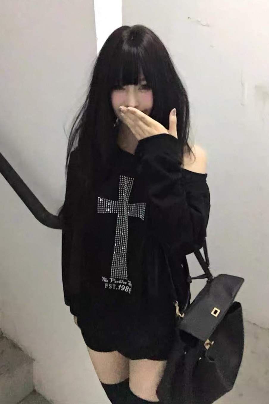 kirakira stone cross sweat ZC21108