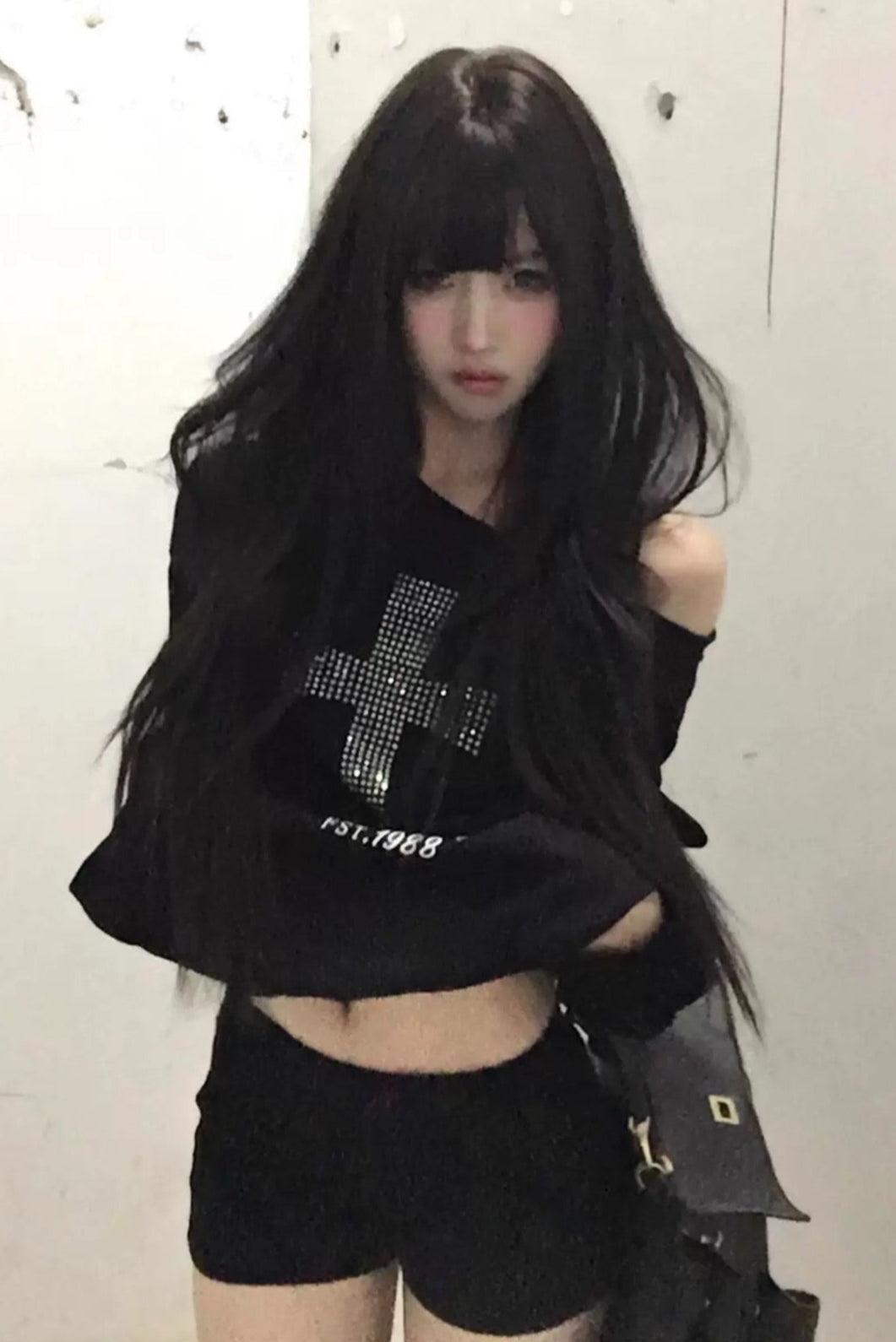 kirakira stone cross sweat ZC21108