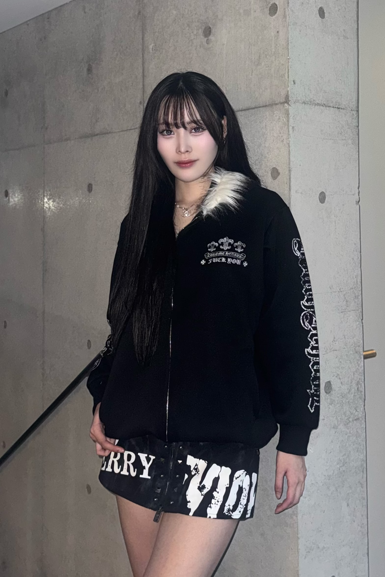 text crash punk short pant ZC19369
