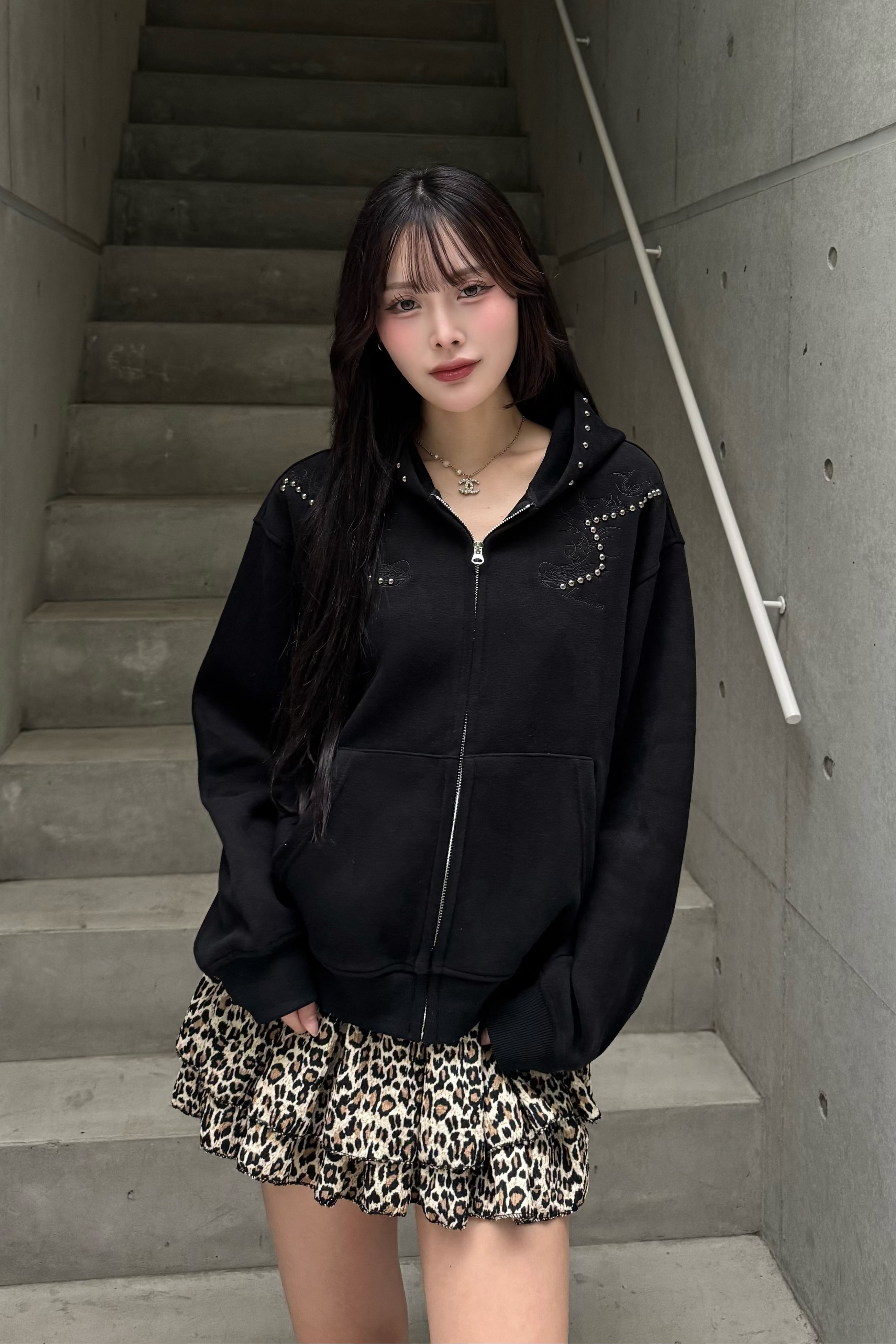silver spine hoodie ZC21143