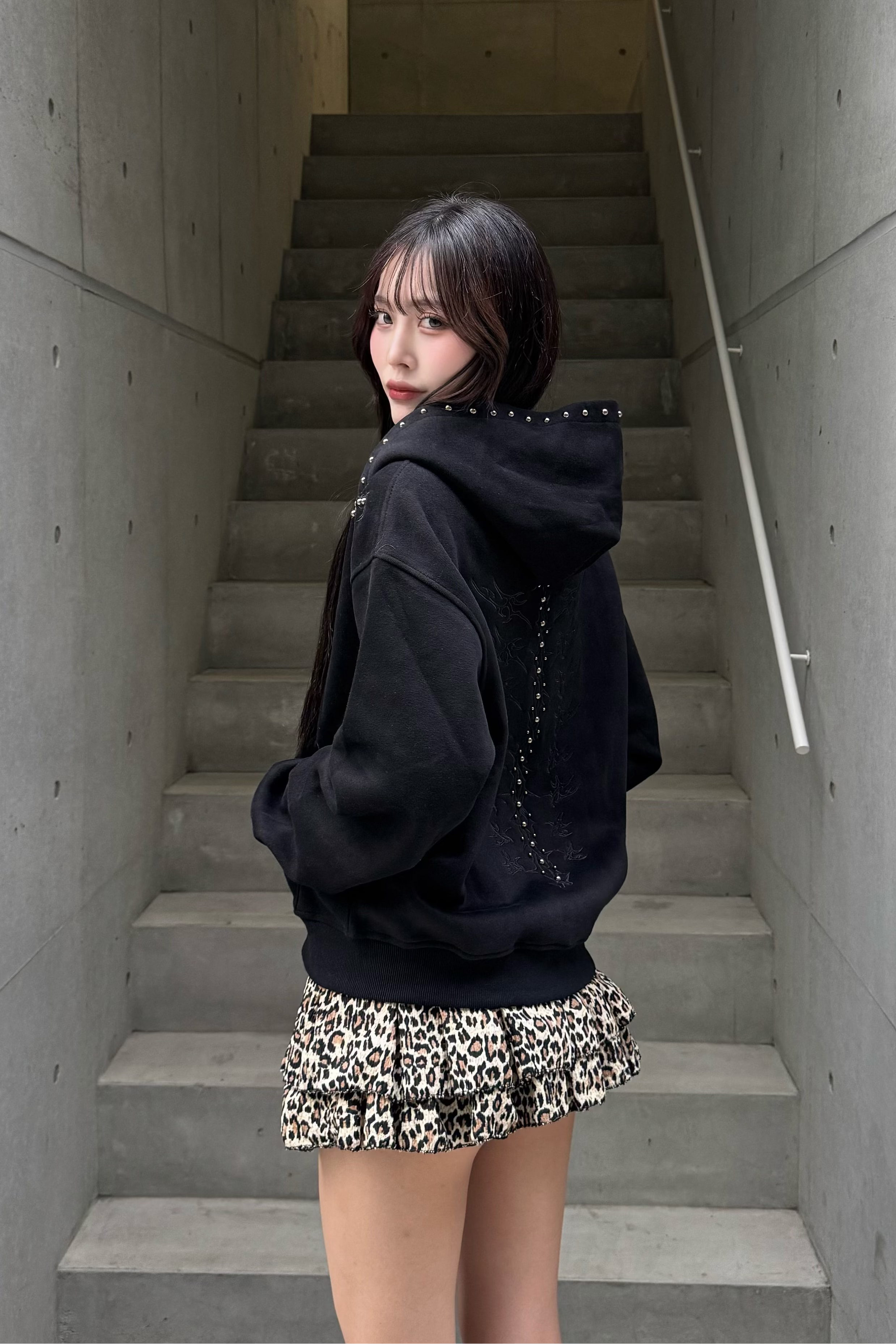 silver spine hoodie ZC21143