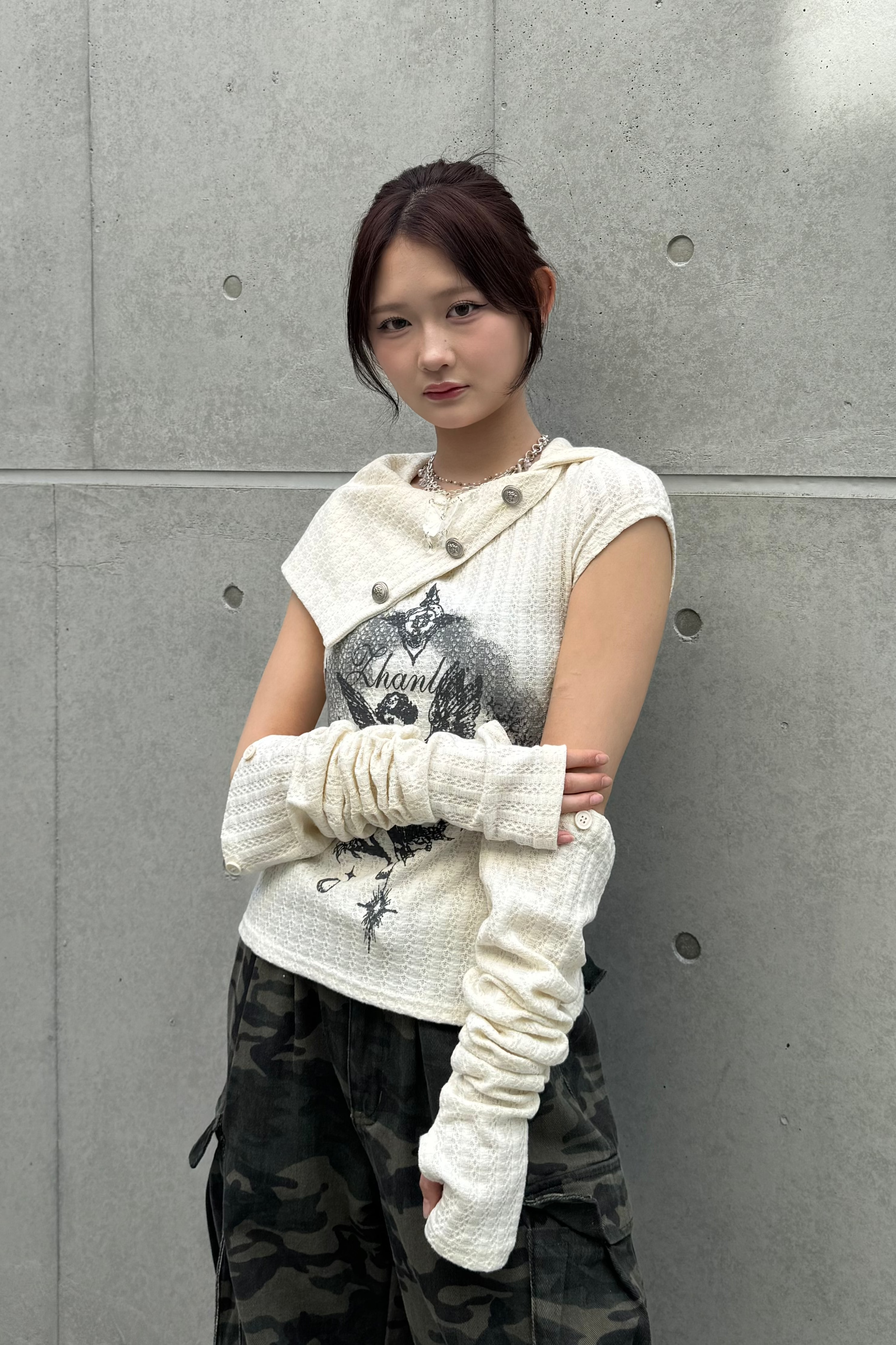 Dual angel pattern tops ZC20819