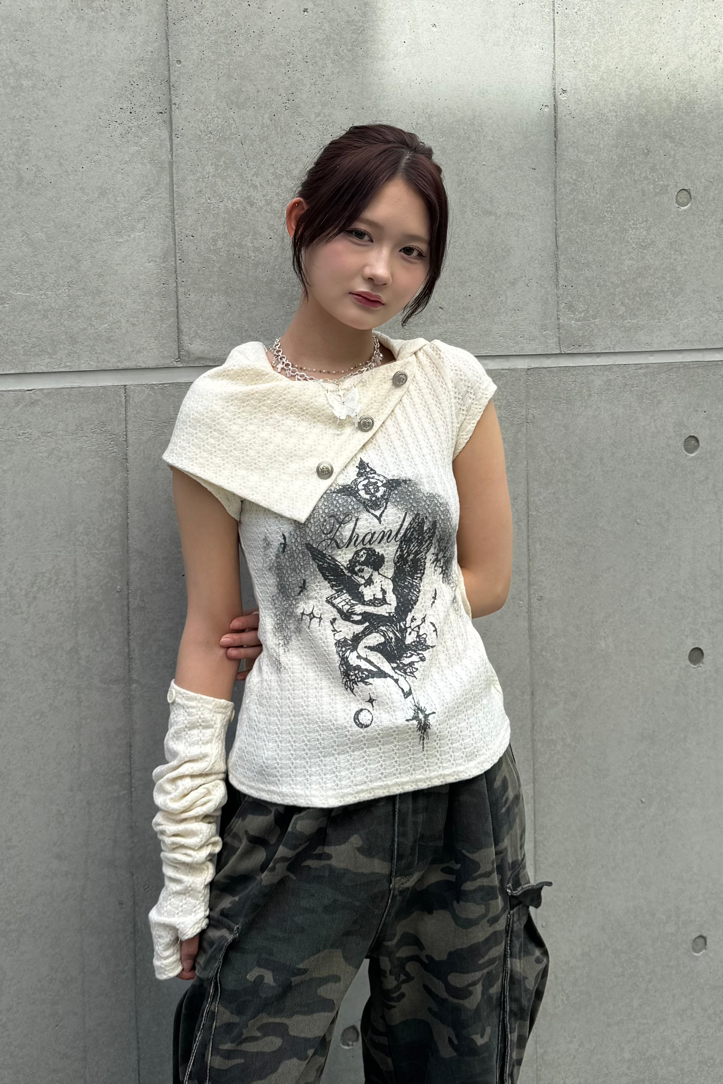 Dual angel pattern tops ZC20819