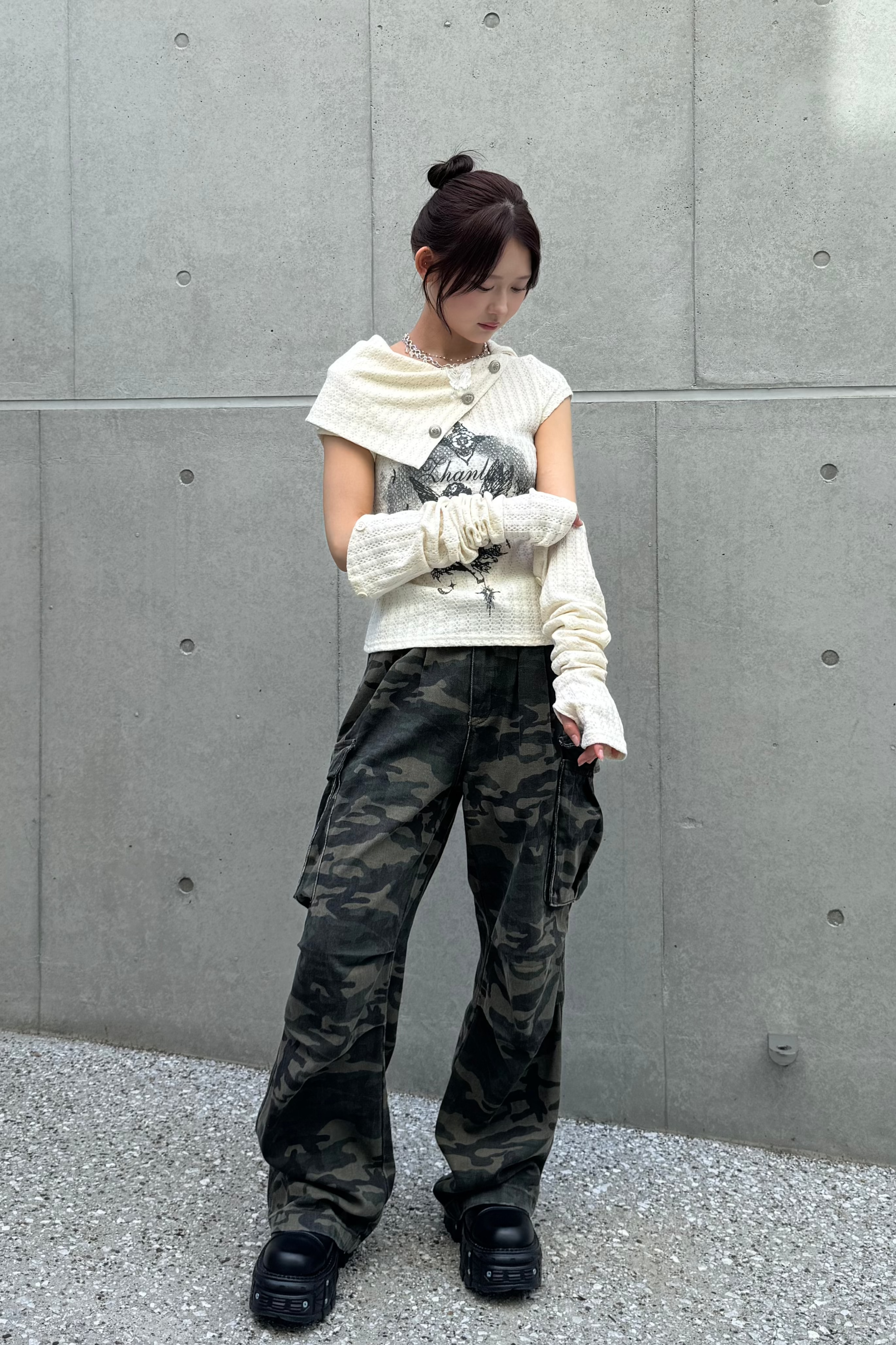Dual angel pattern tops ZC20819