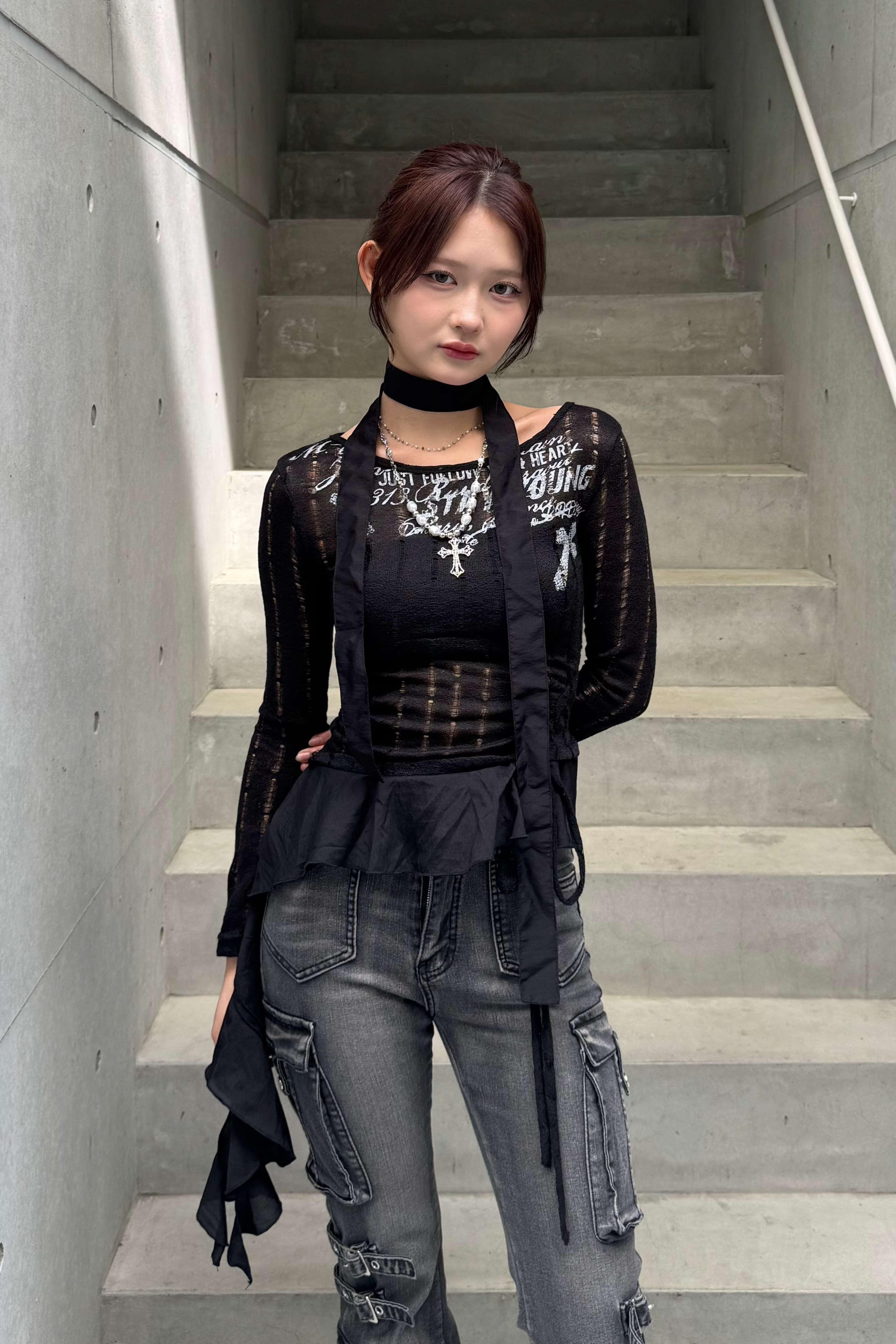 vintage design frill knit ZC20790