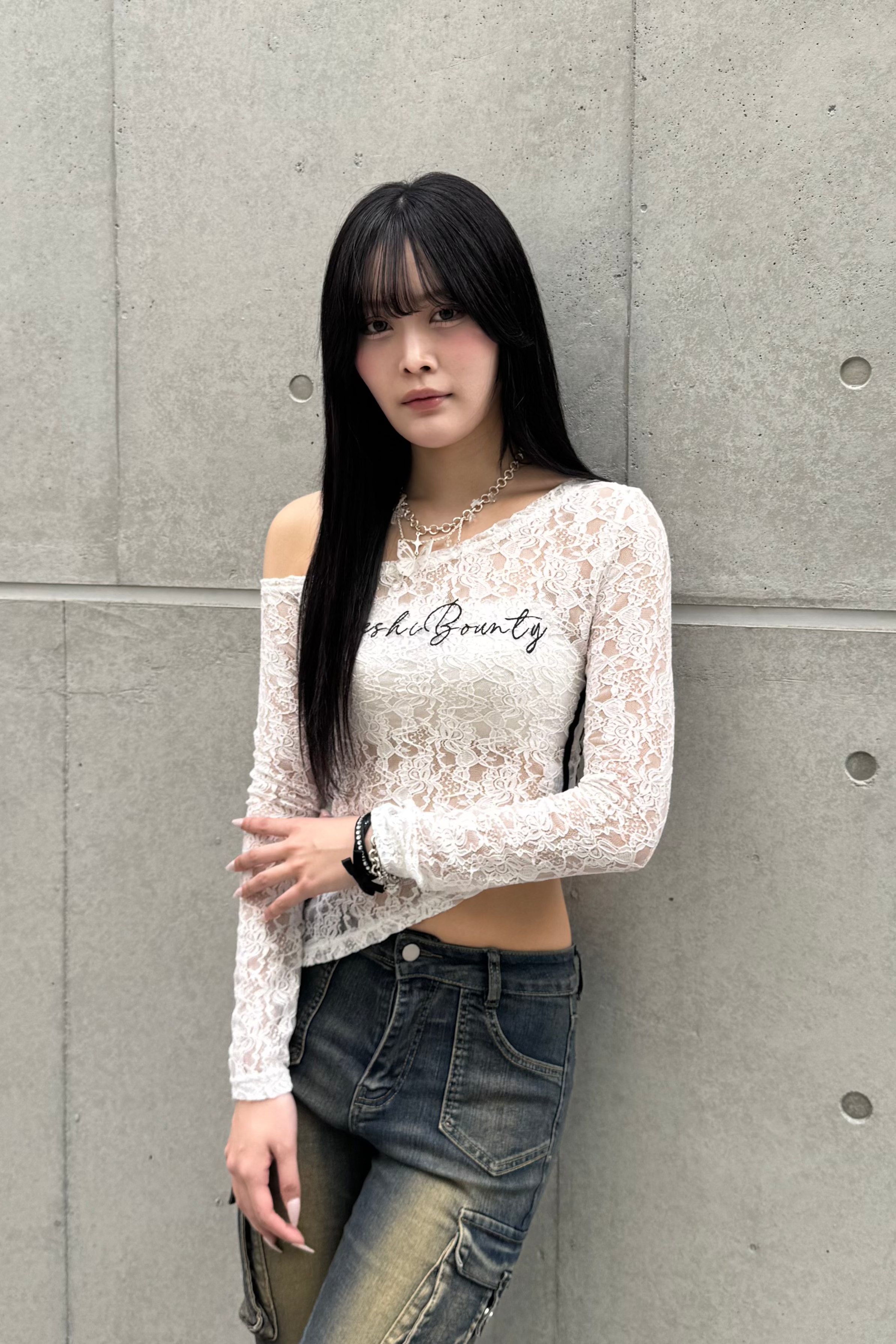 lace asymmetry tops ZC20815
