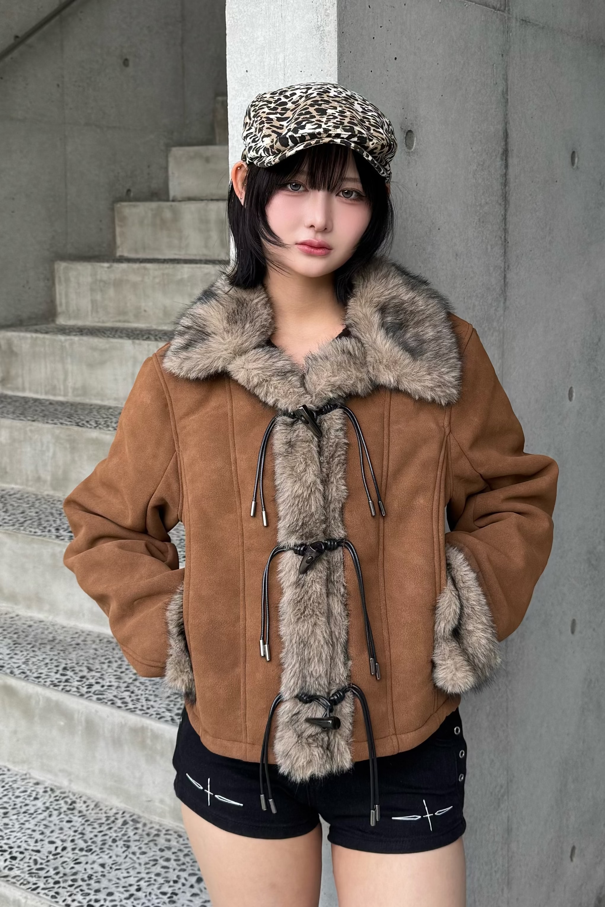 mocha melt suede jacket ZC30094