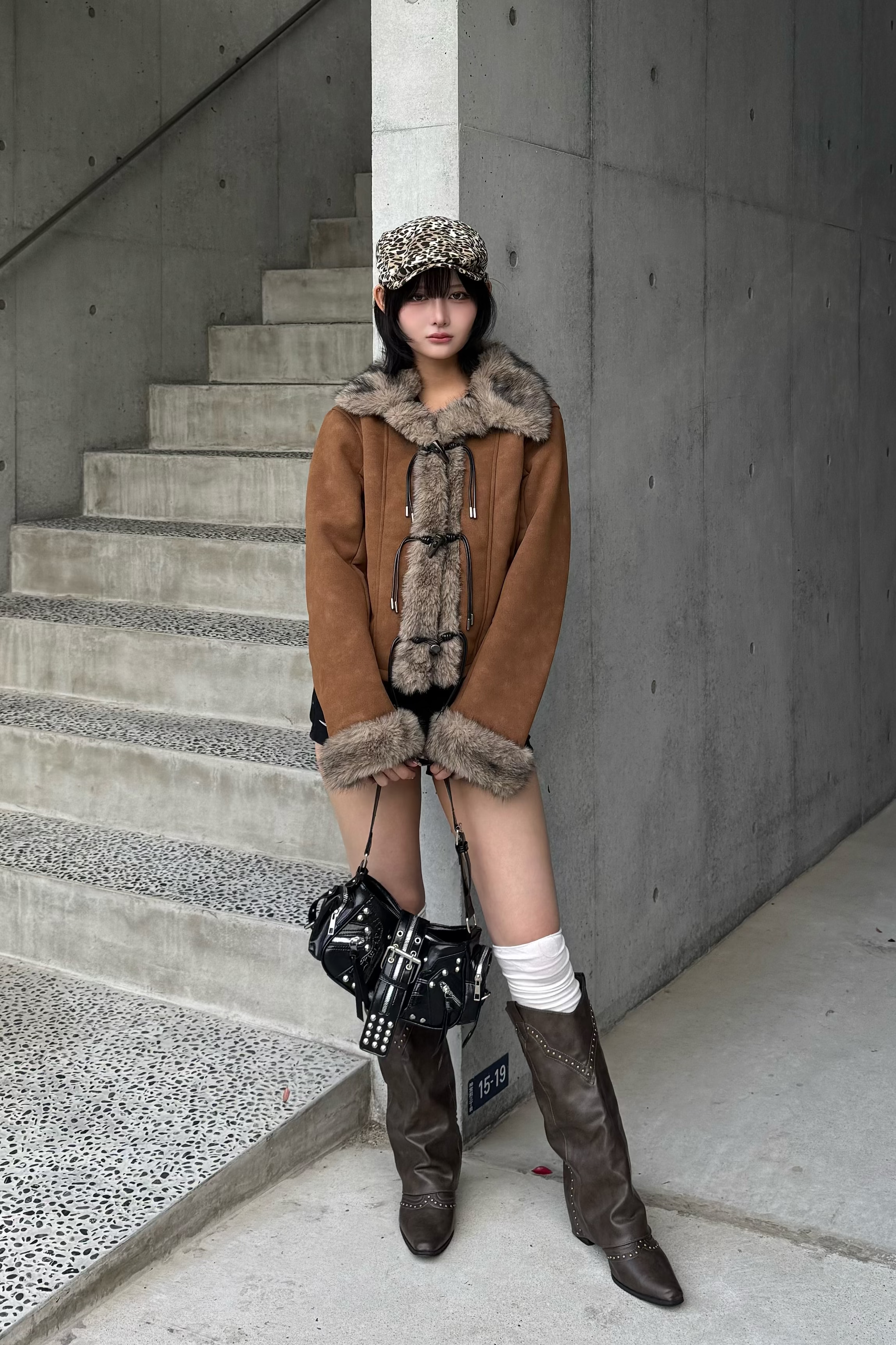 mocha melt suede jacket ZC30094