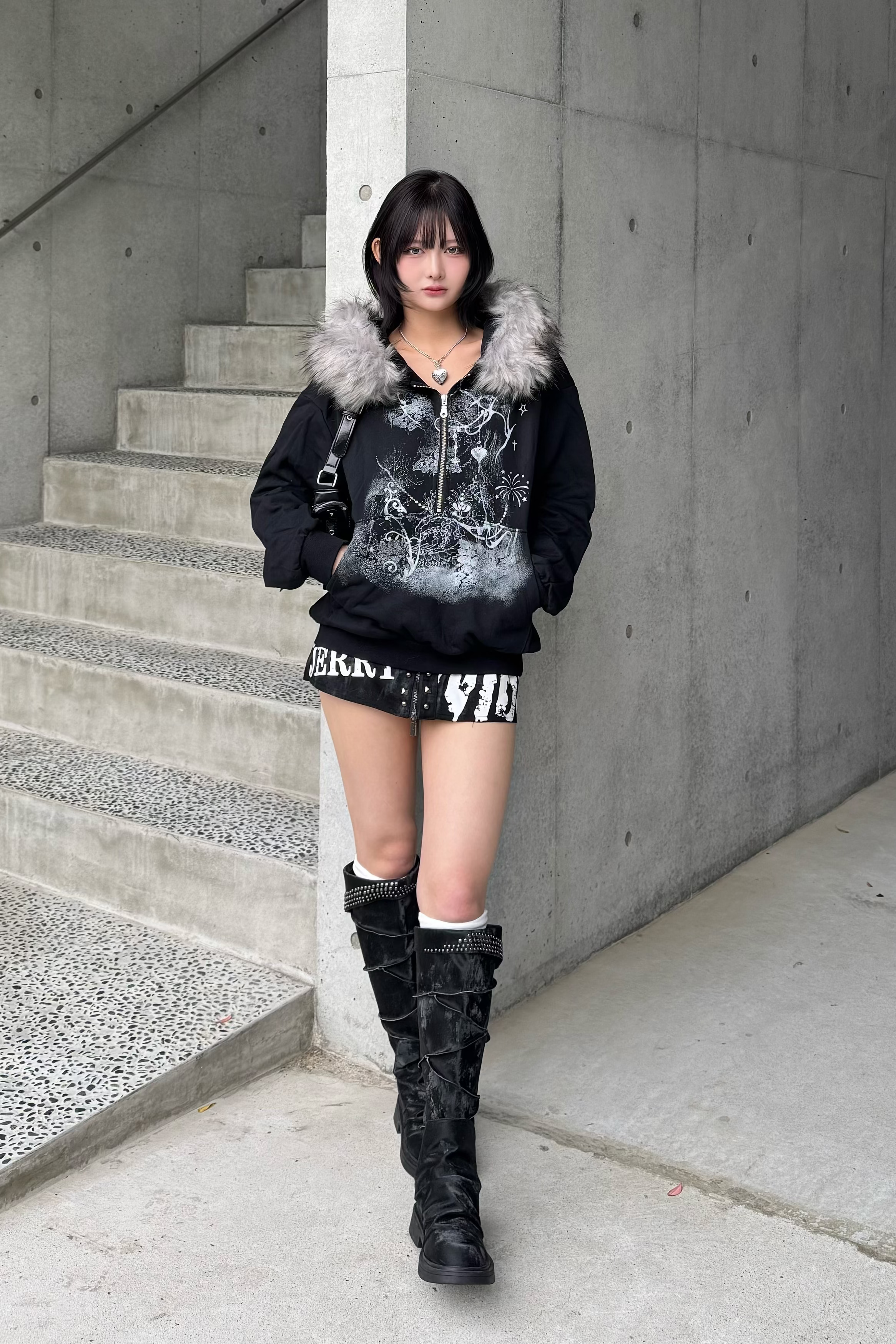 half zip design hoodie ZC21170