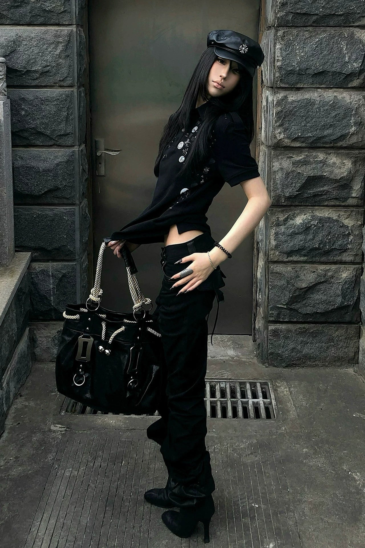 punk big polo shirt ZC21366