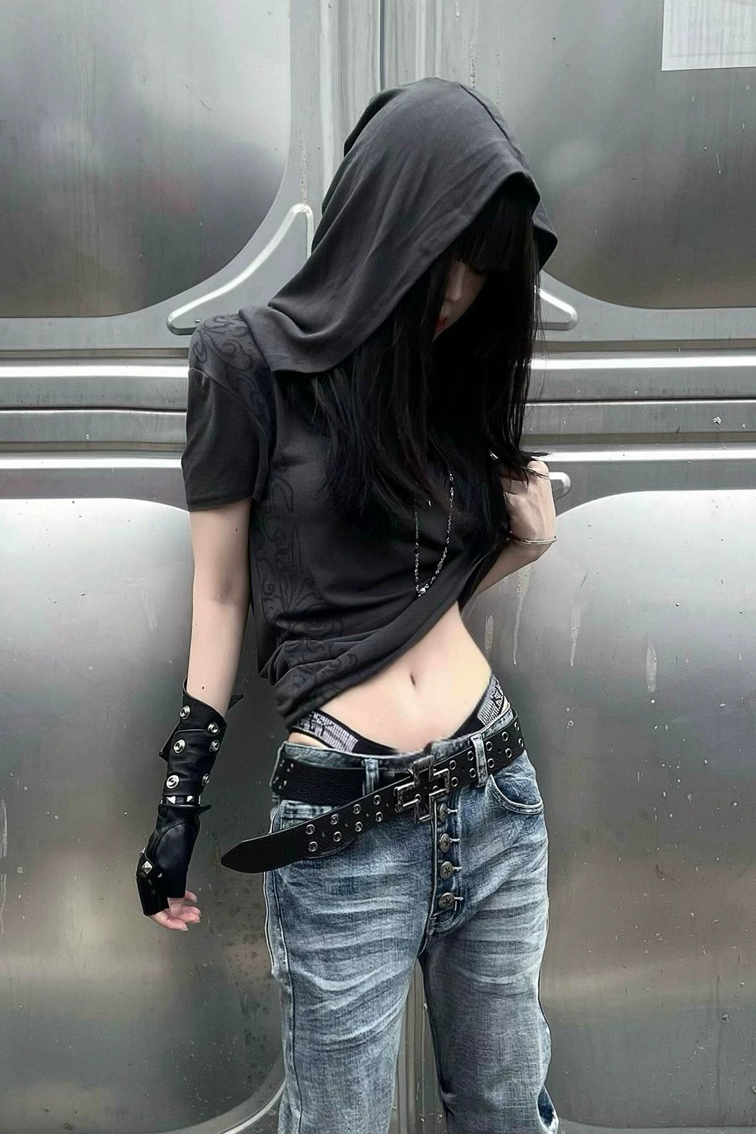 gothic pattern hoodie tops ZC21273