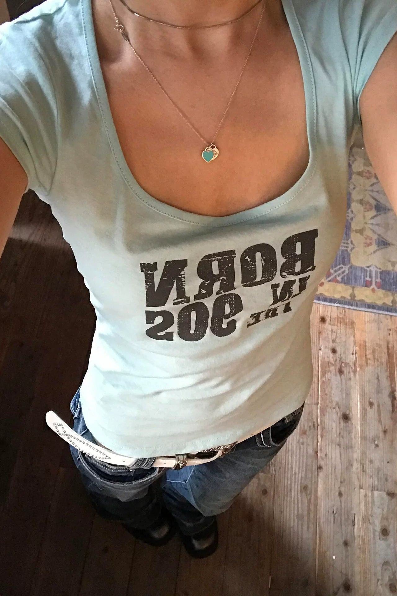 born in 90s" logo print tight t-shirt ZC21353