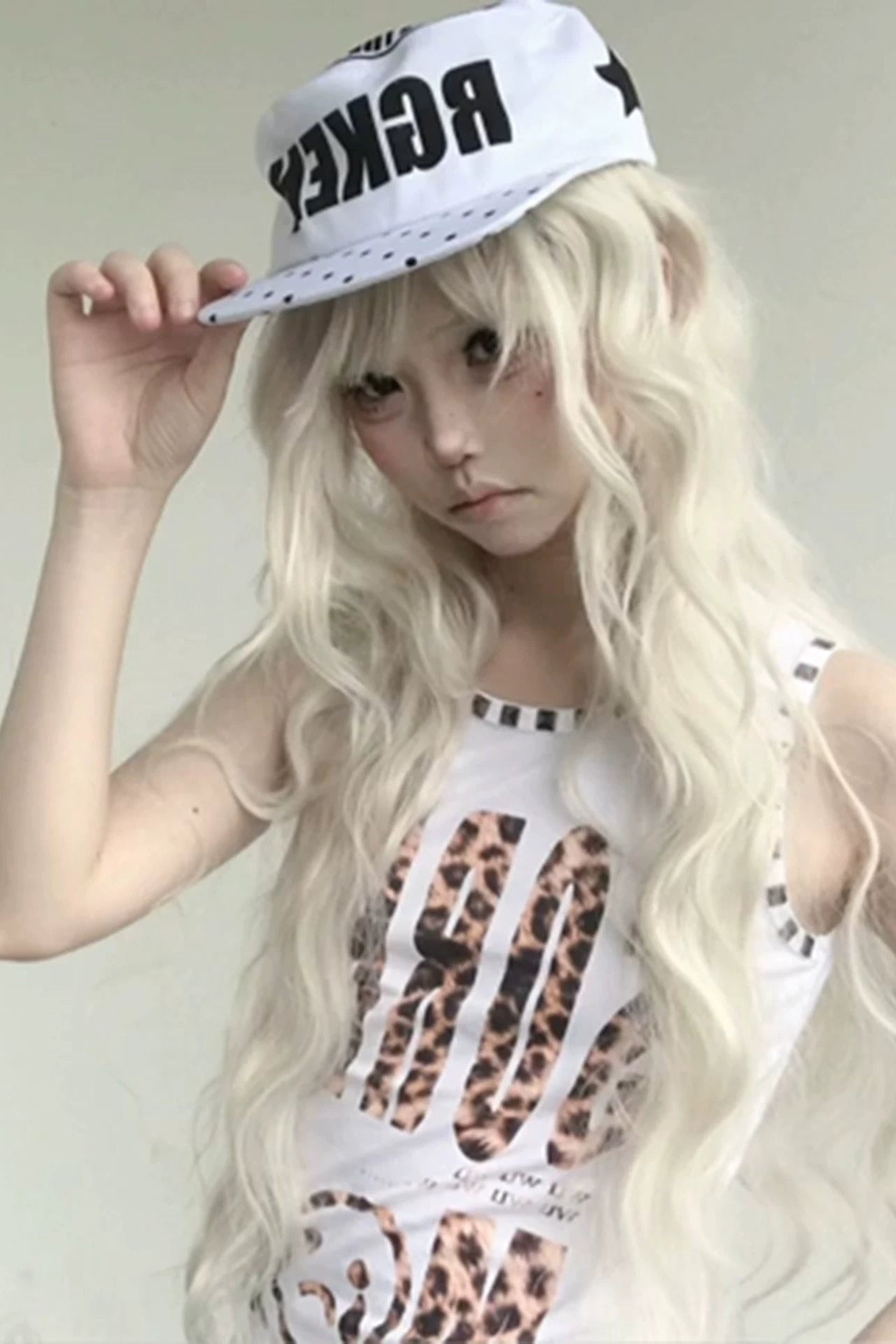 leopard logo tank top ZC21364