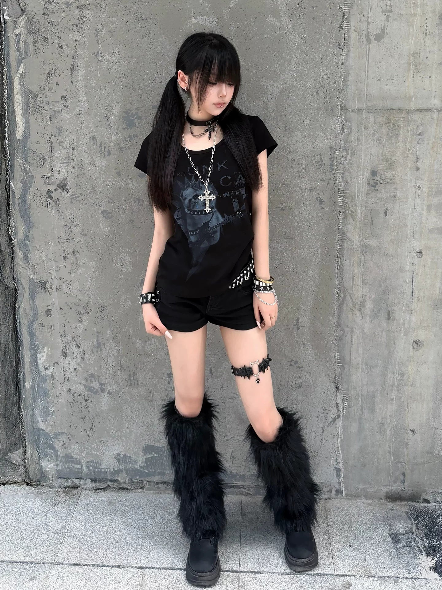 パンクキャットTシャツ ZC21396