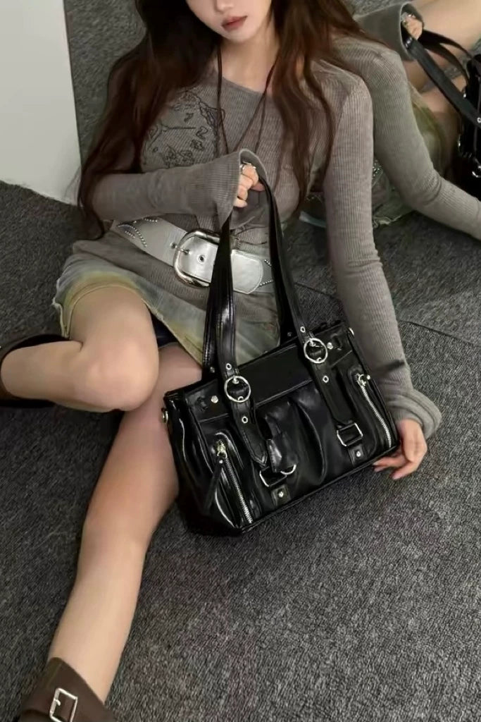square leather boston bag ZC40146