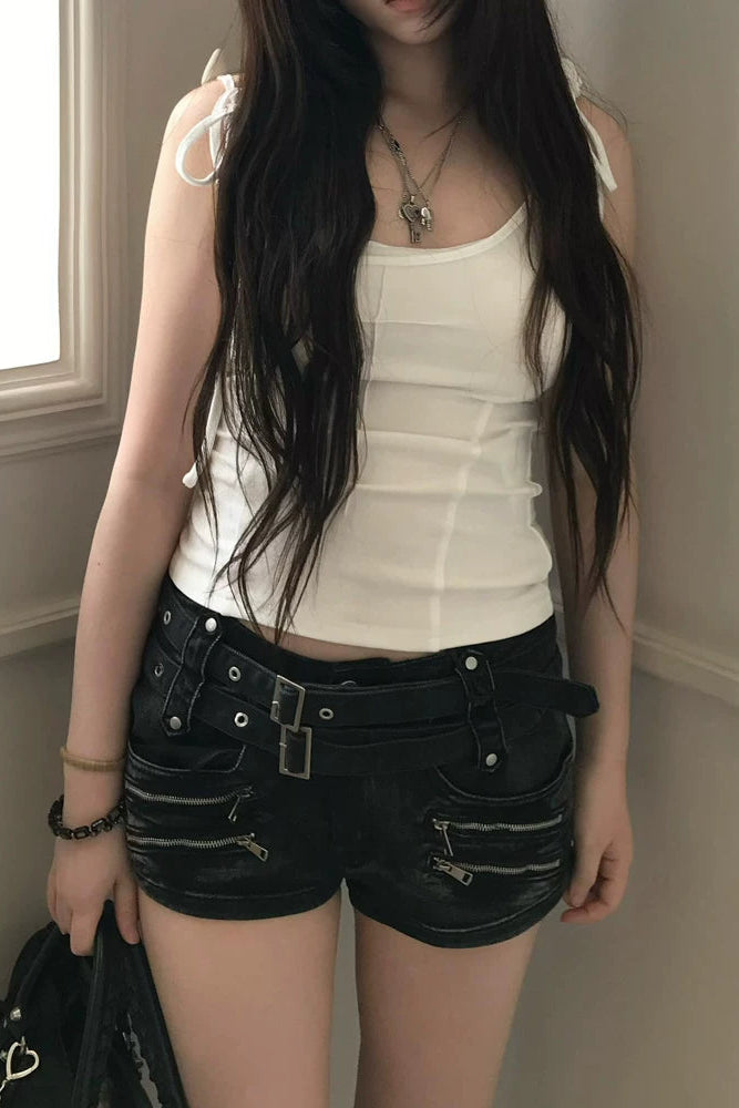 waist mark zip shorts ZC19451