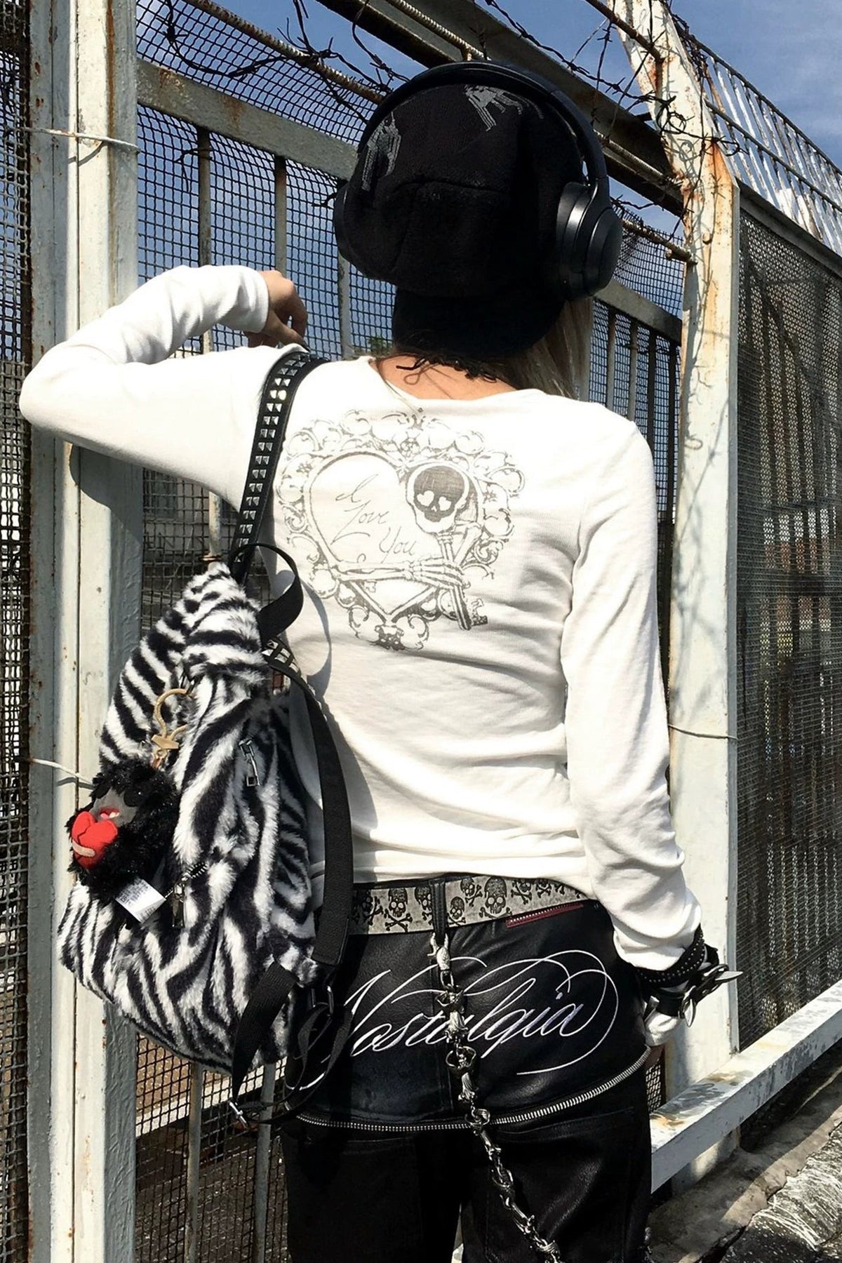 ジップスカルハートTシャツ ZC20006