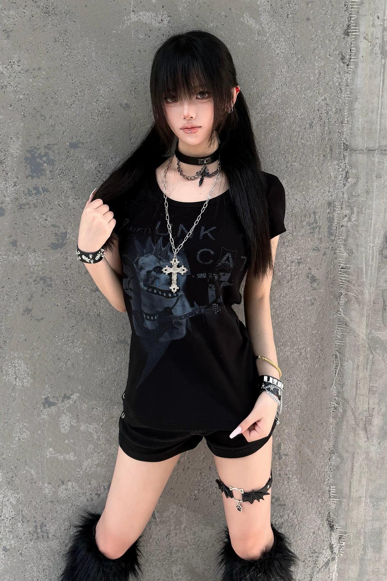 パンクキャットTシャツ ZC21396