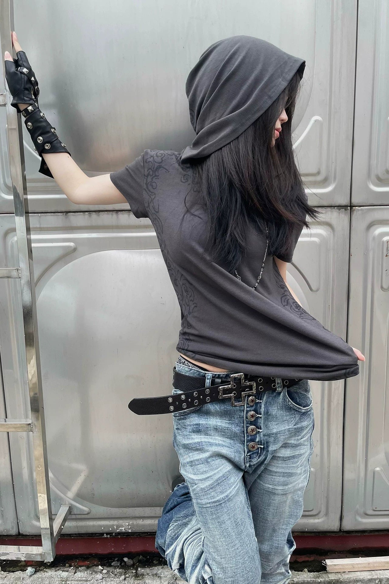 gothic pattern hoodie tops ZC21273