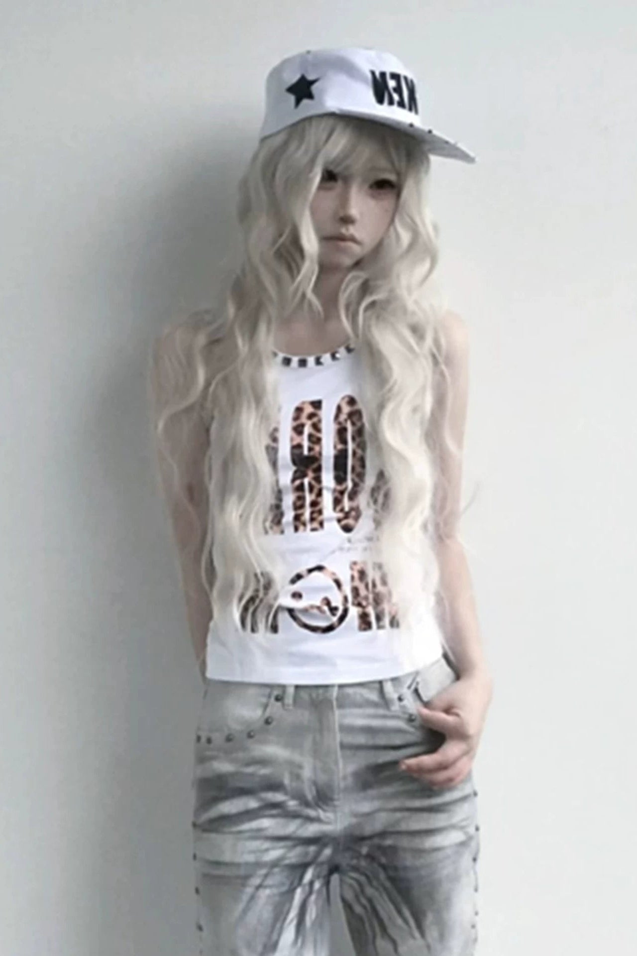 leopard logo tank top ZC21364