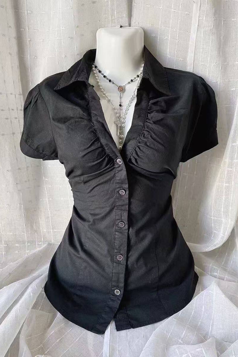 open neck tight shirt ZC21317